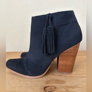Navy Sole Society Suede Boots